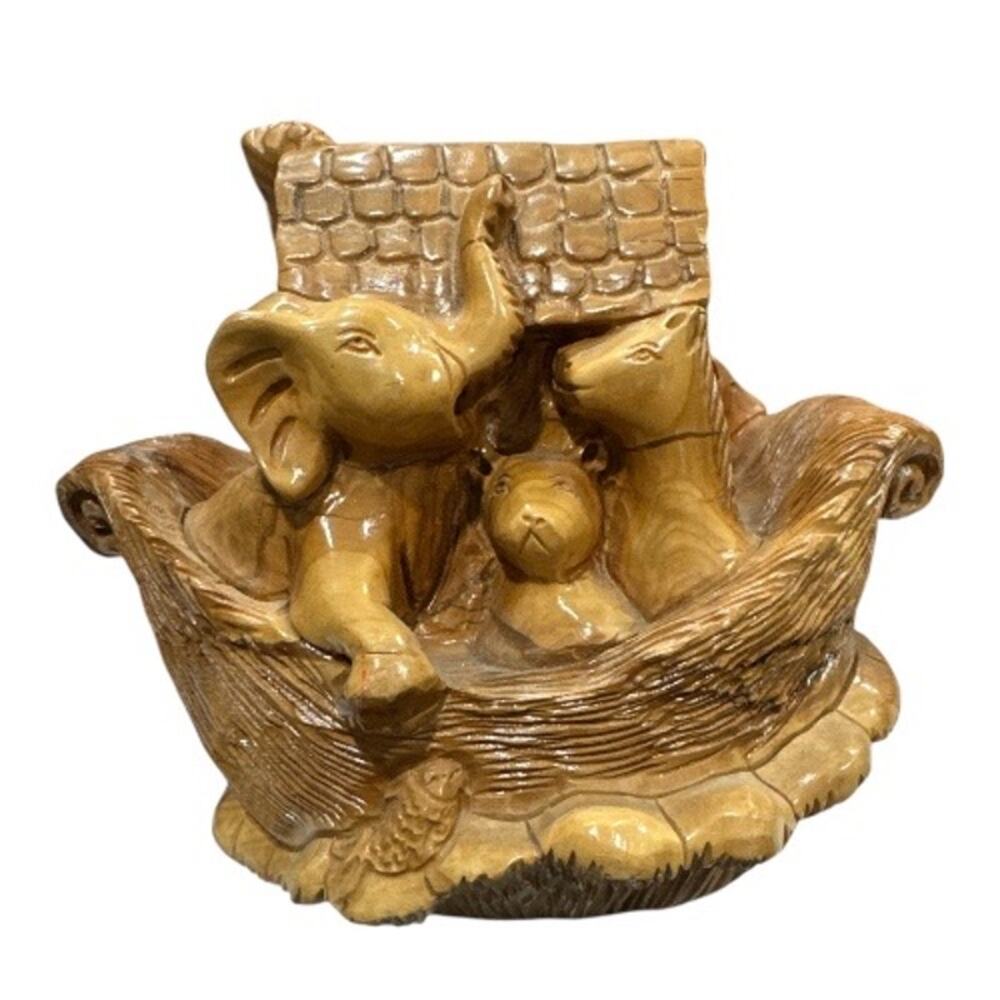 Hand Carved in Holy Land of Olive Wood Noah’s Ark